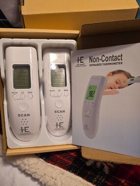 Homewell Essential Non-Contact Infrared Thermometer - 2 Pack - White- NIB